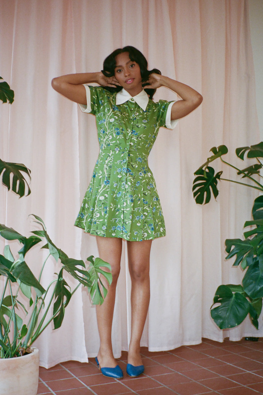 Wallflower Dress - Green Wallpaper