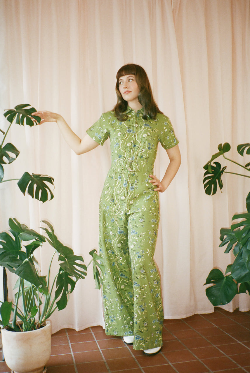 Wallflower Jumpsuit - Green Wallpaper