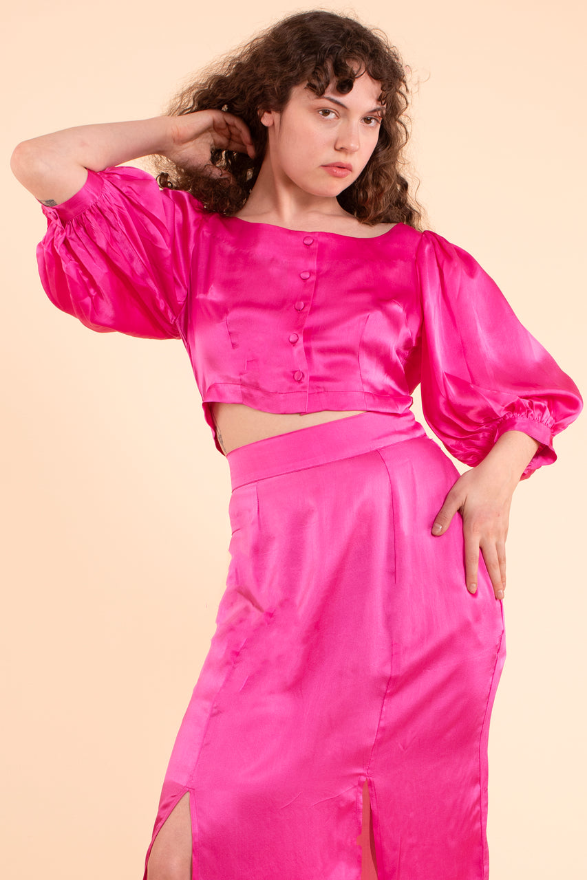 Emma Blouse - HKM - Raspberry Rose Silk