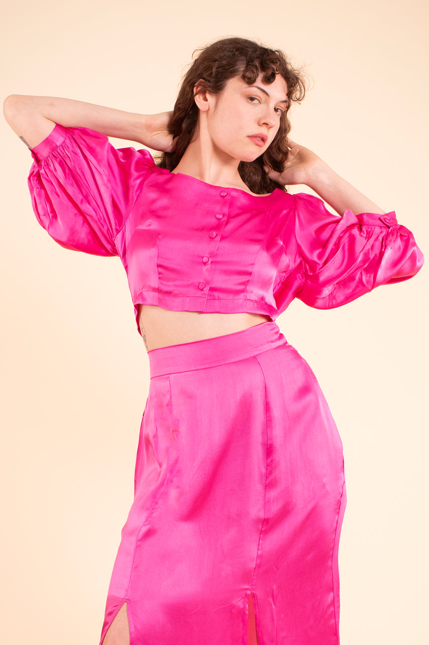 Emma Blouse - HKM - Raspberry Rose Silk