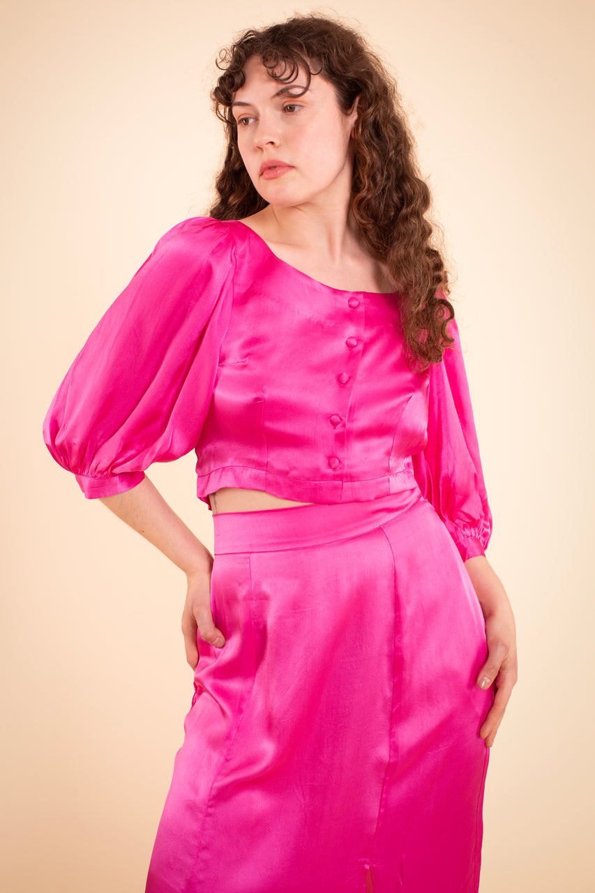 Emma Blouse - HKM - Raspberry Rose Silk