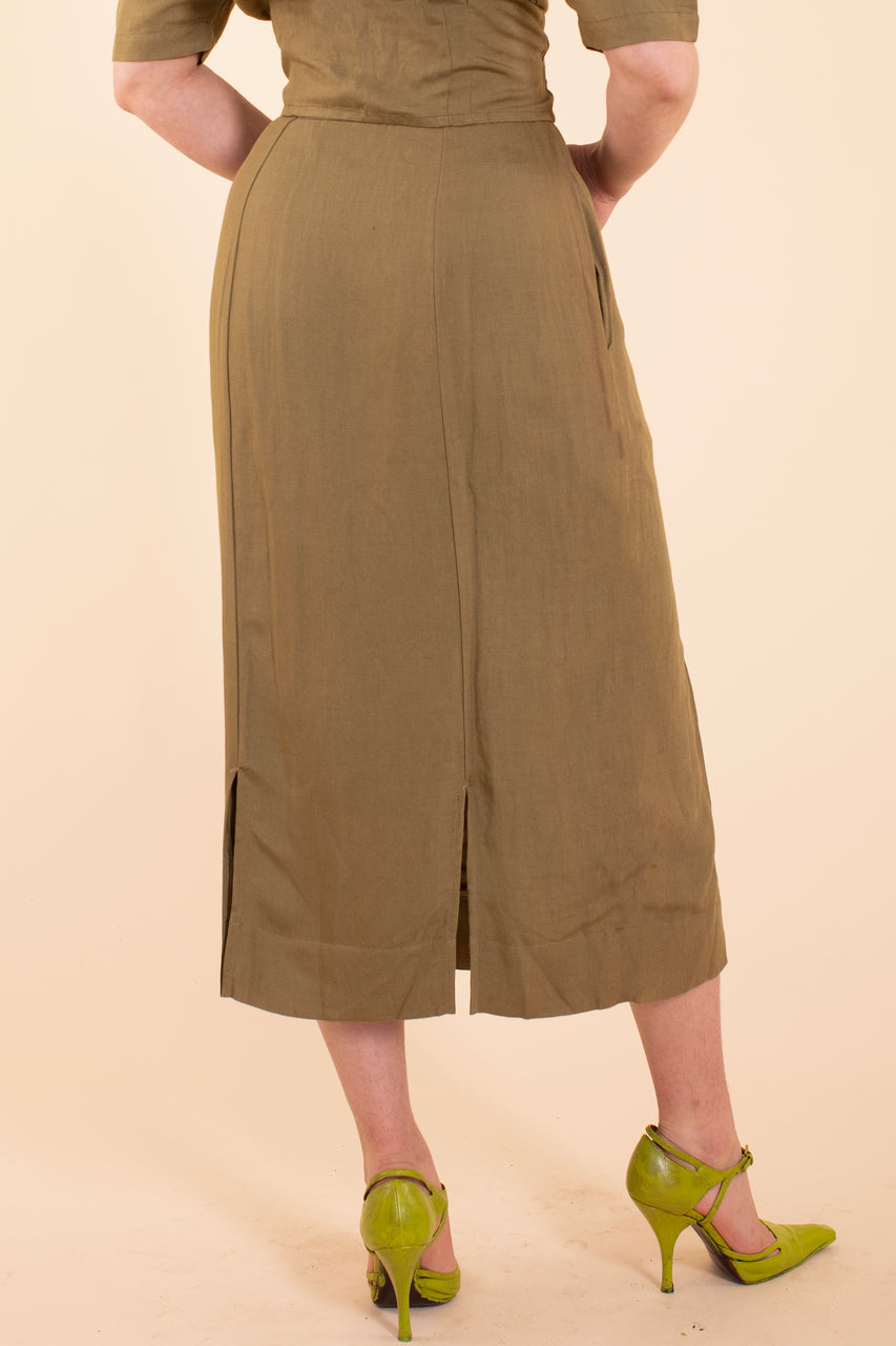 Emma Skirt - HKM - Moss Linen