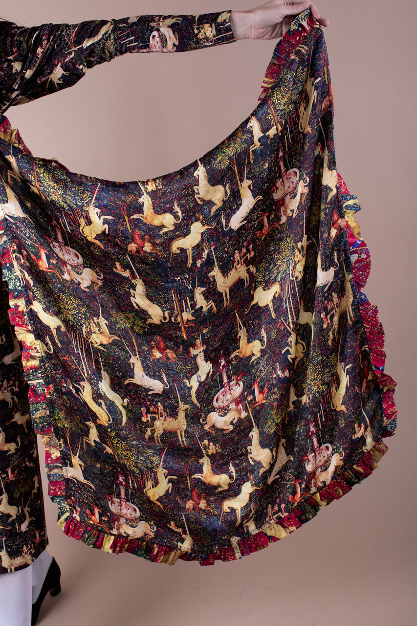 Ruffle Scarf - Midnight Tapestry