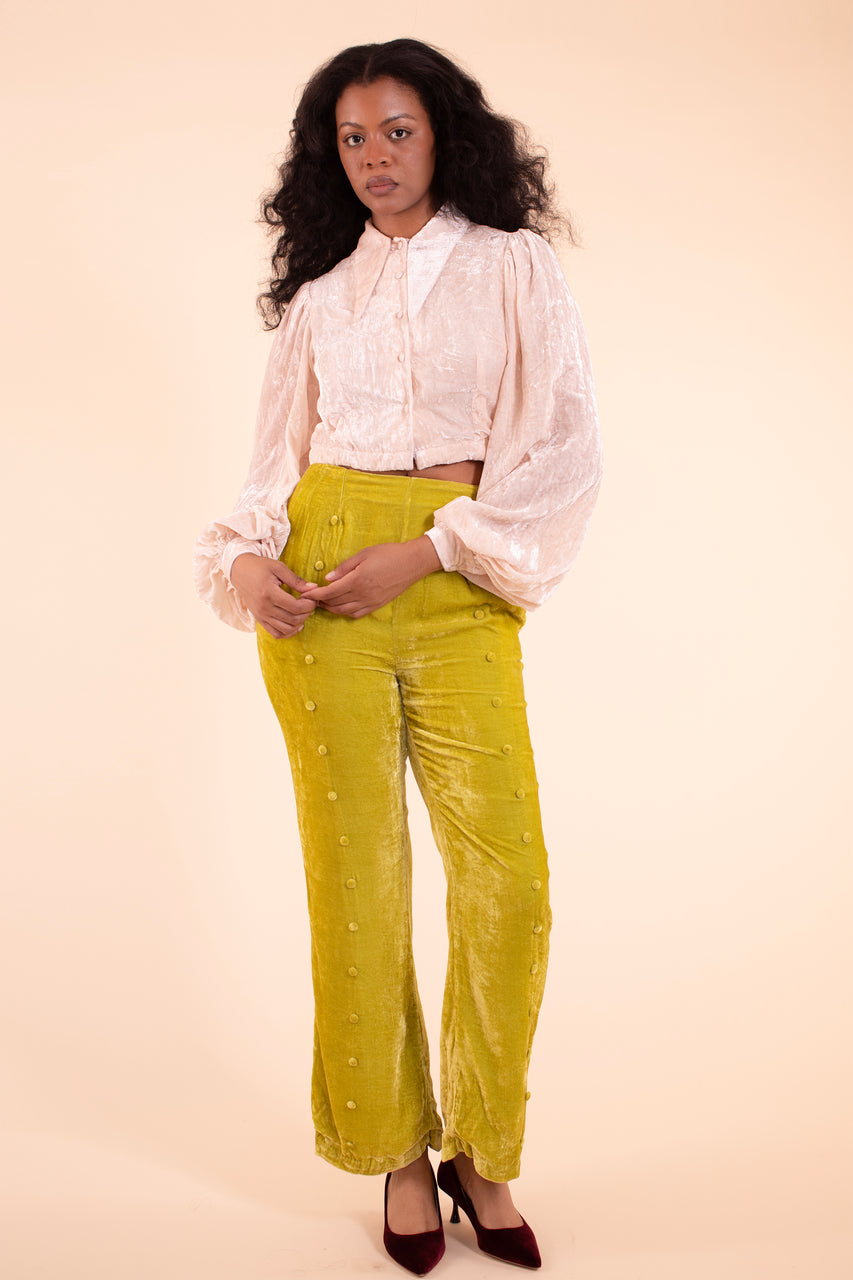 Sophie Blouse - HKM - Blush Silk Velvet