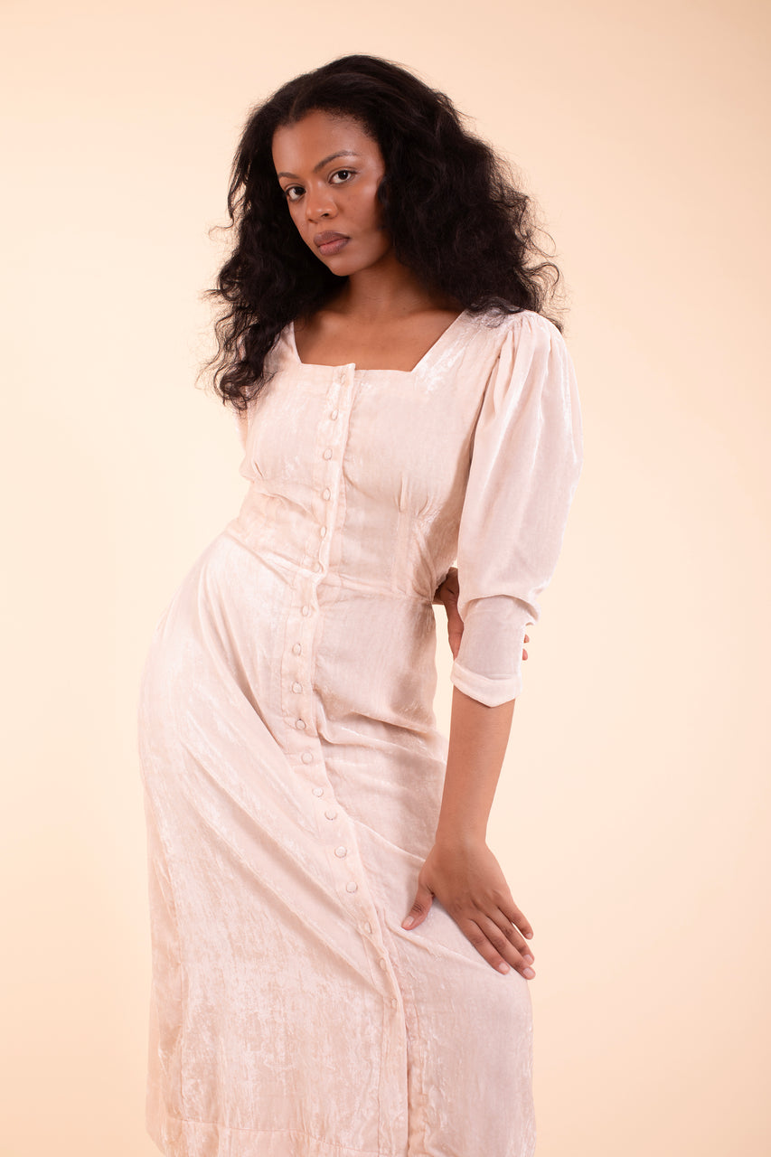 Adele Dress - HKM - Blush Silk Velvet