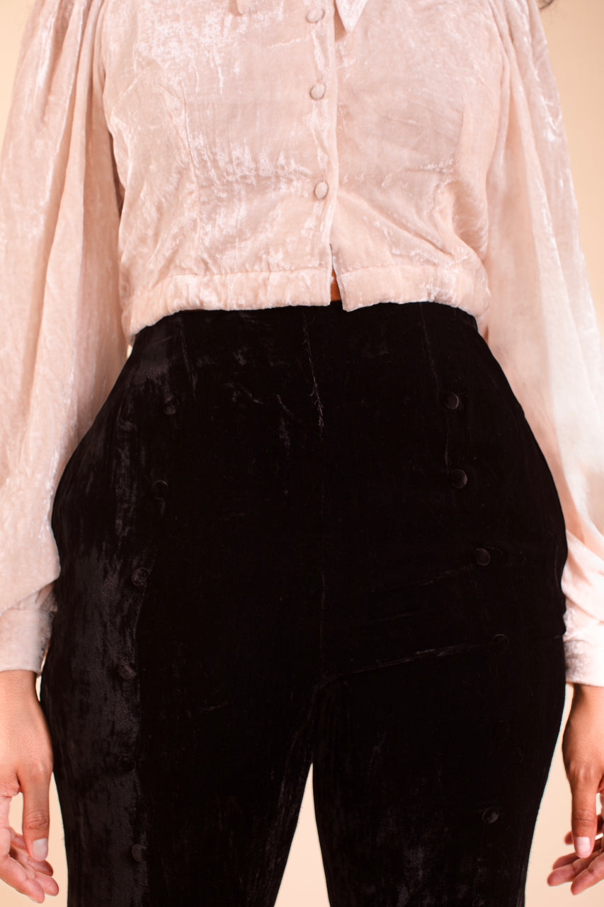Sophie Blouse - HKM - Blush Silk Velvet