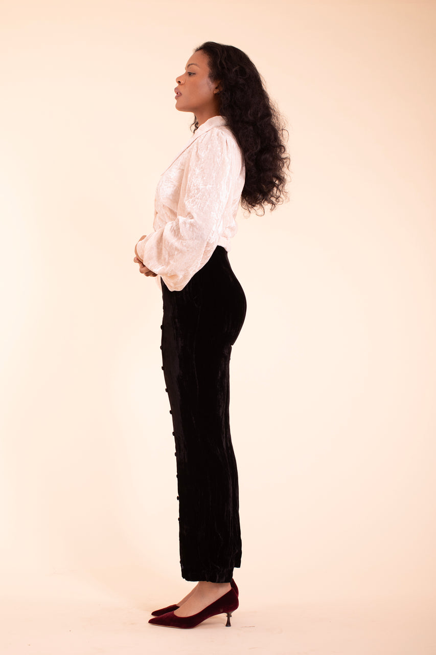 Sophie Blouse - HKM - Blush Silk Velvet