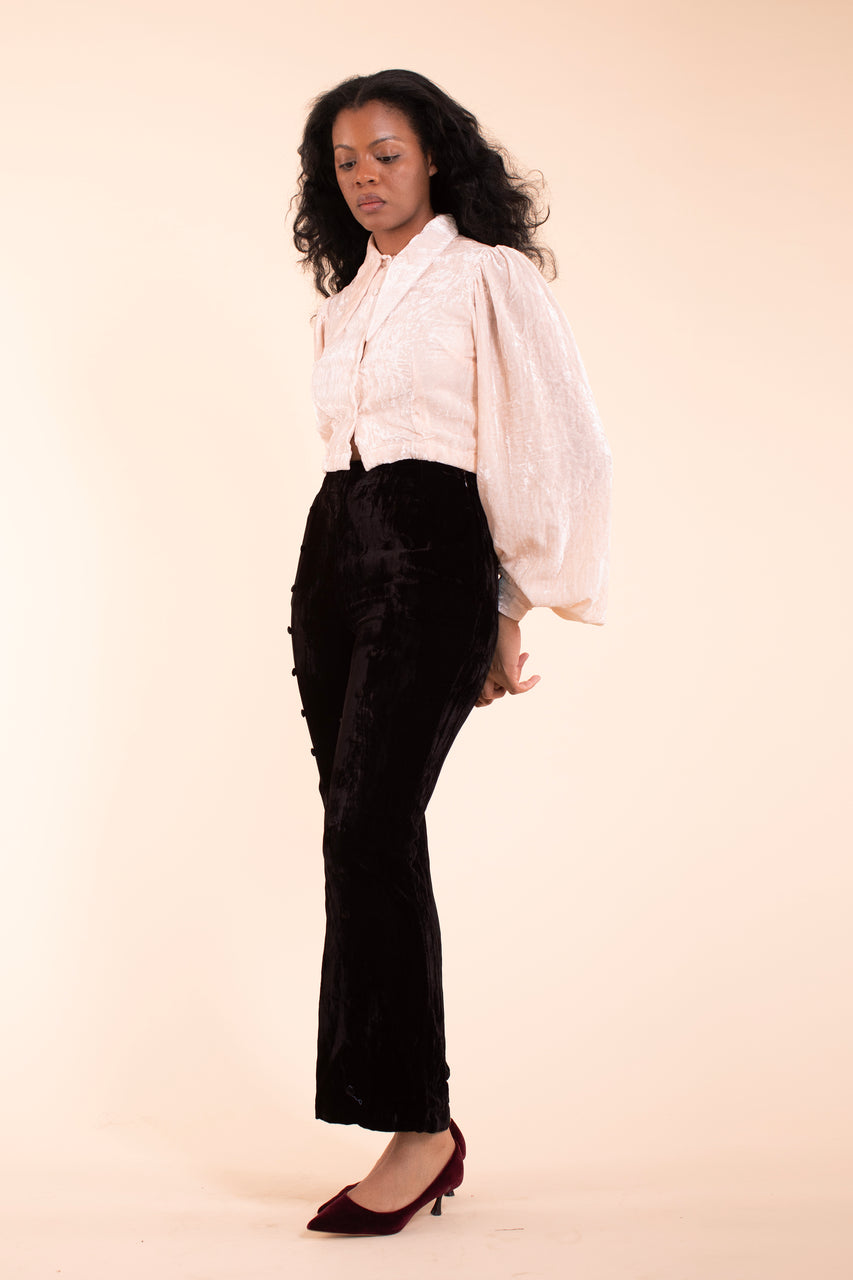 Sophie Blouse - HKM - Blush Silk Velvet
