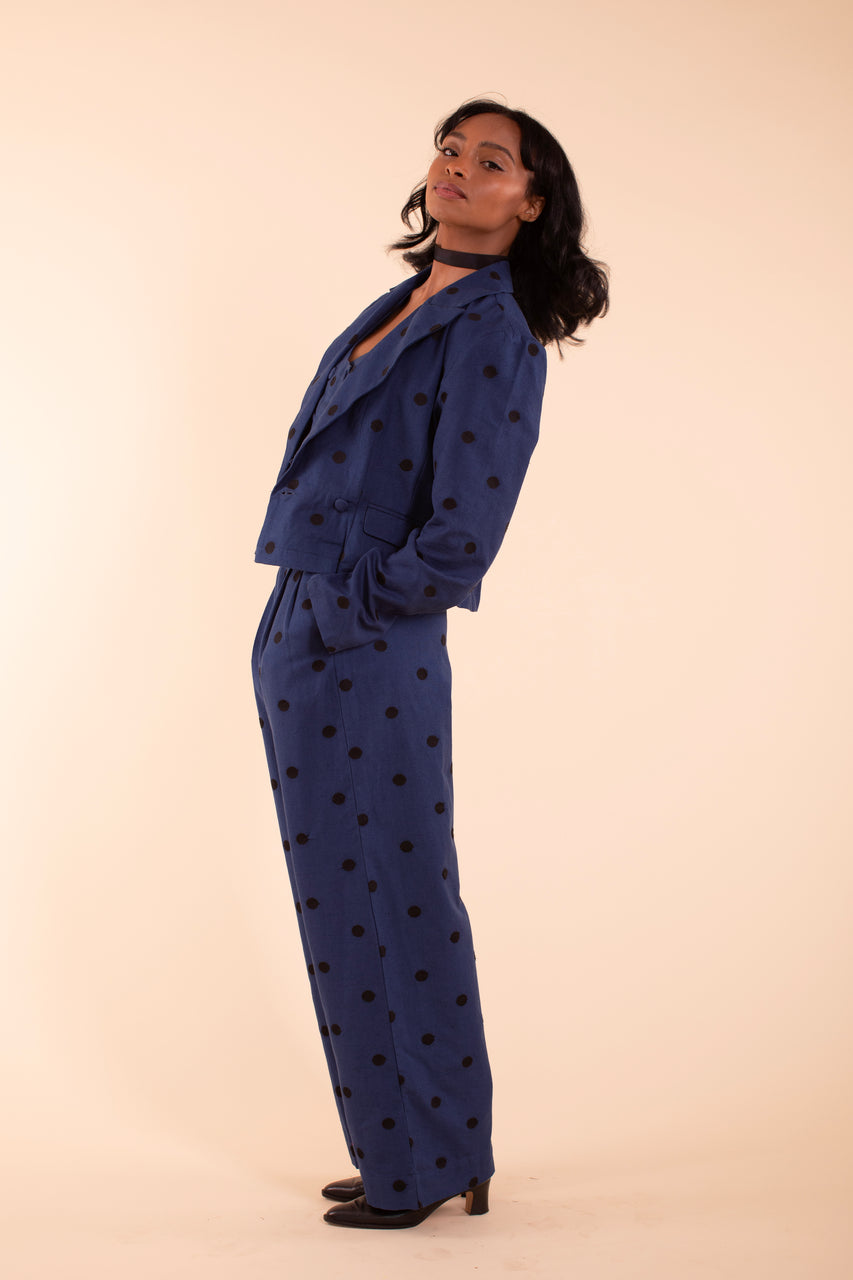 Noble Trouser - Indigo Linen