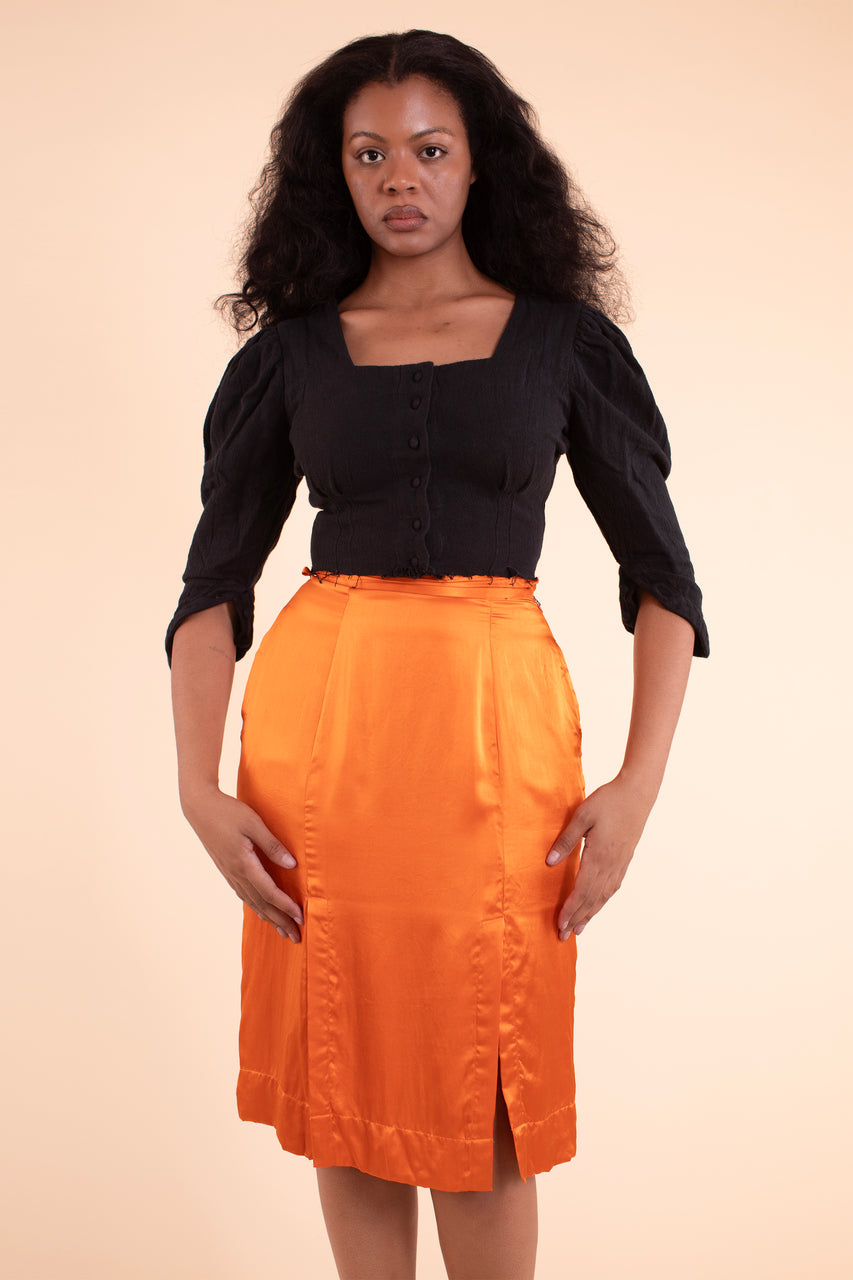 Emma Skirt - HKM - pumpkin Silk Satin