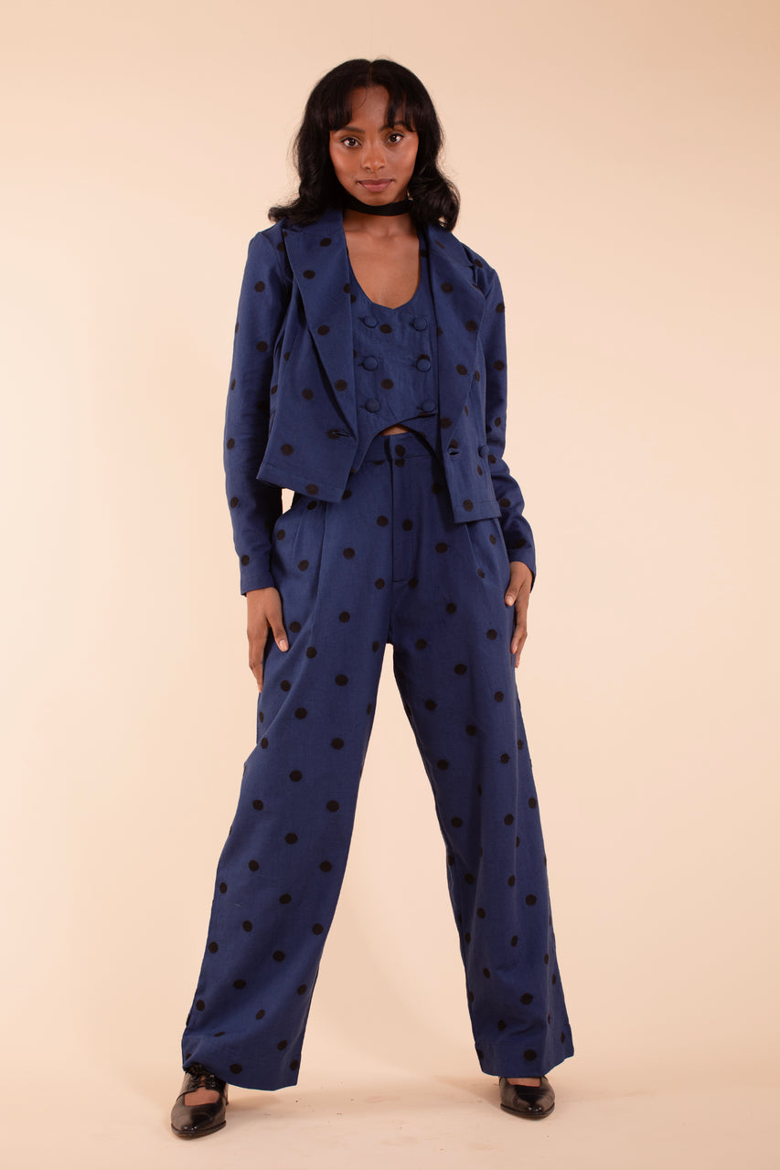 Noble Trouser - Indigo Linen