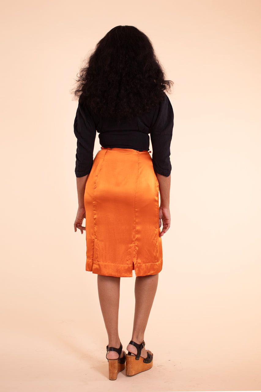 Emma Skirt - HKM - pumpkin Silk Satin