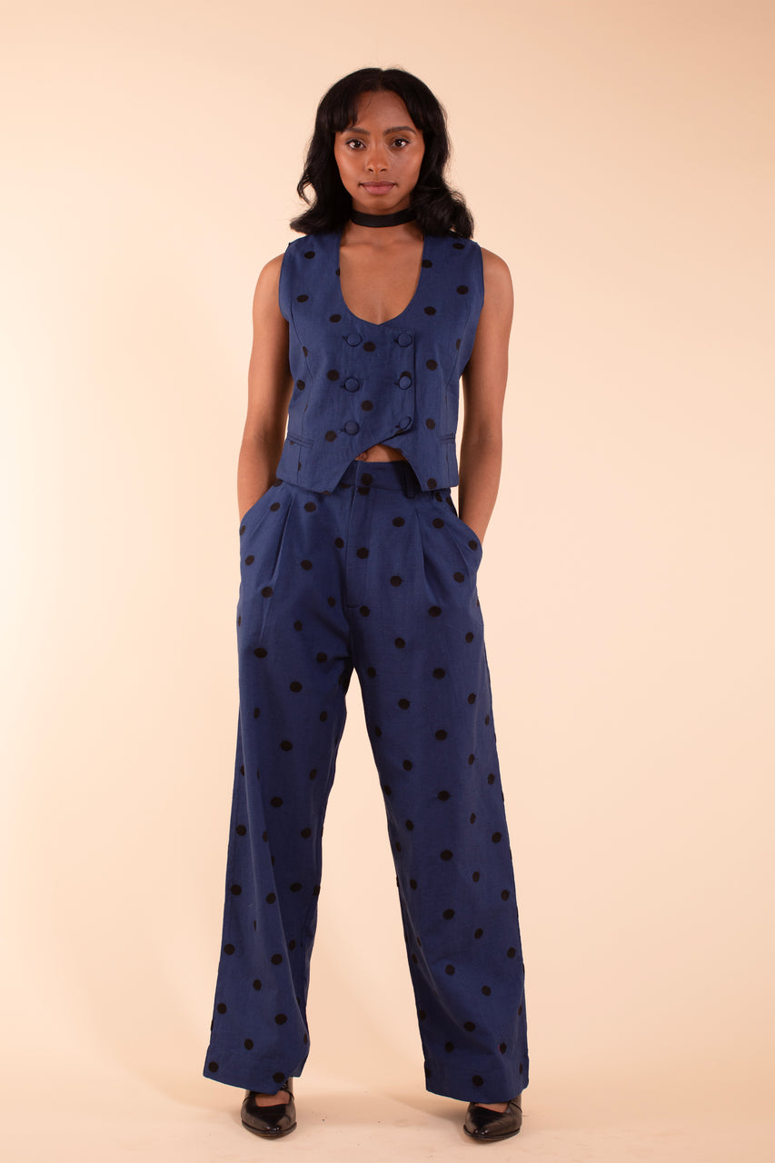 Noble Trouser - Indigo Linen