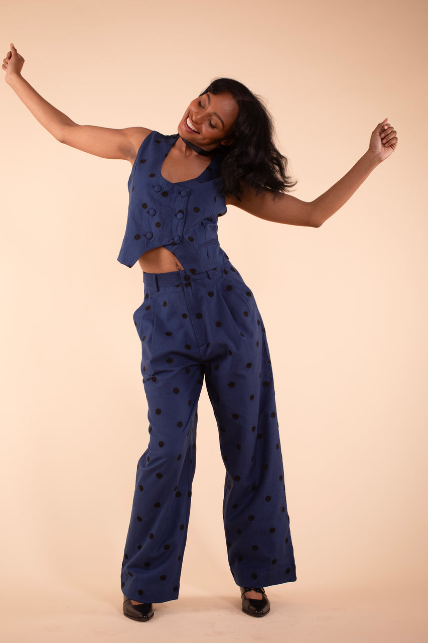 Noble Trouser - Indigo Linen