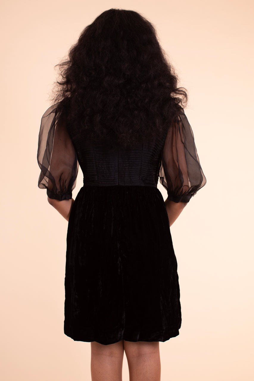Blythe Dress - HKM - Black Silk Velvet
