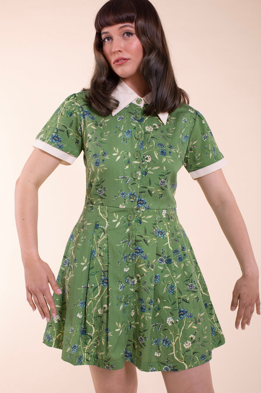 Wallflower Dress - Green Wallpaper