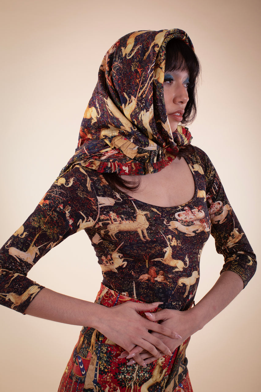 Ruffle Scarf - Midnight Tapestry