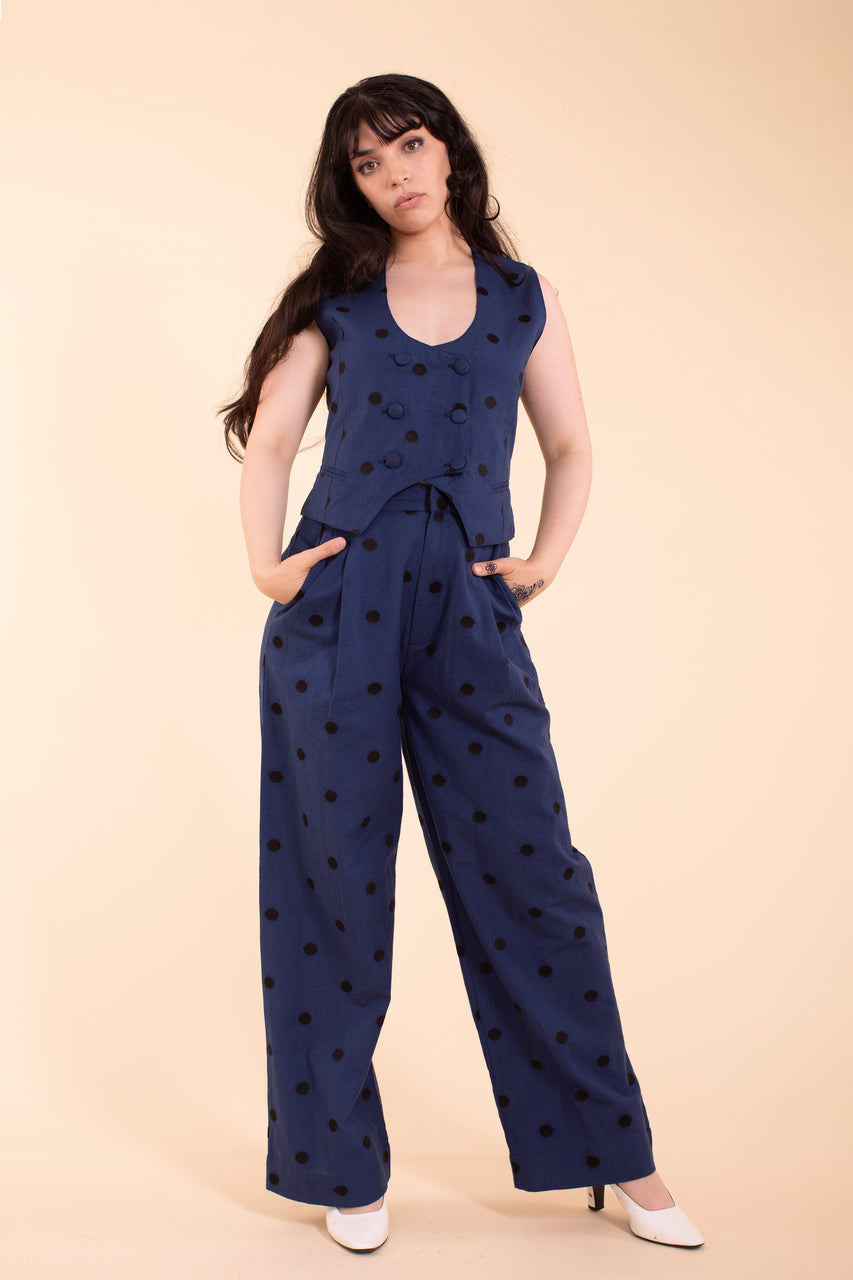 Noble Trouser - Indigo Linen