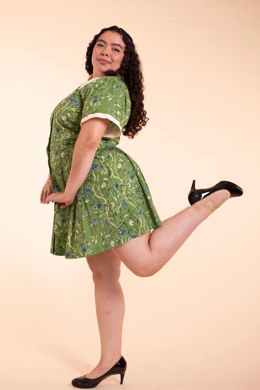 Wallflower Dress - Green Wallpaper