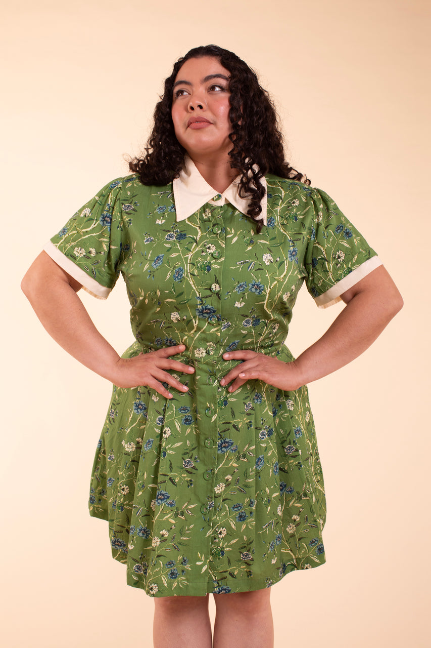 Wallflower Dress - Green Wallpaper
