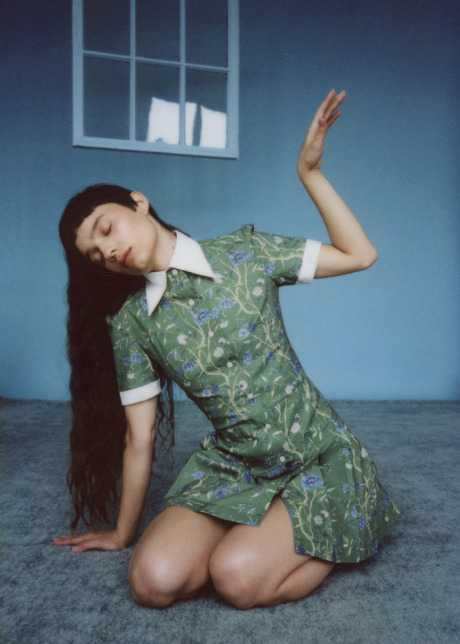 Wallflower Dress - Green Wallpaper