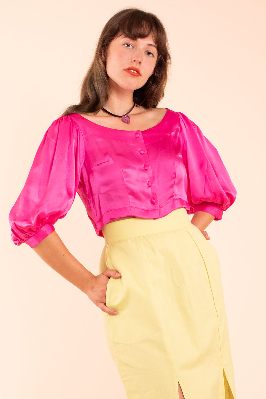 Emma Blouse - HKM - Raspberry Rose Silk