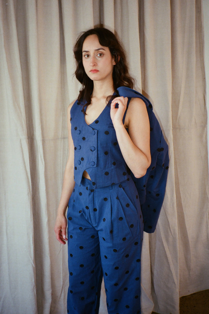 Noble Vest - Indigo Linen