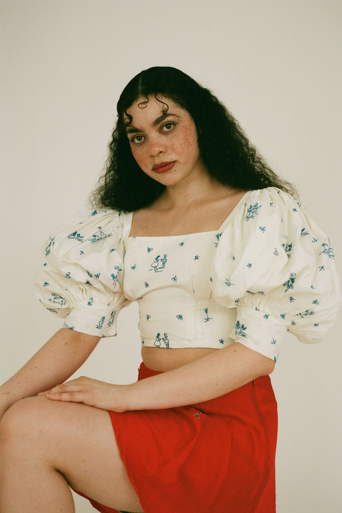Zou Zou Blouse - Delft Embroidery