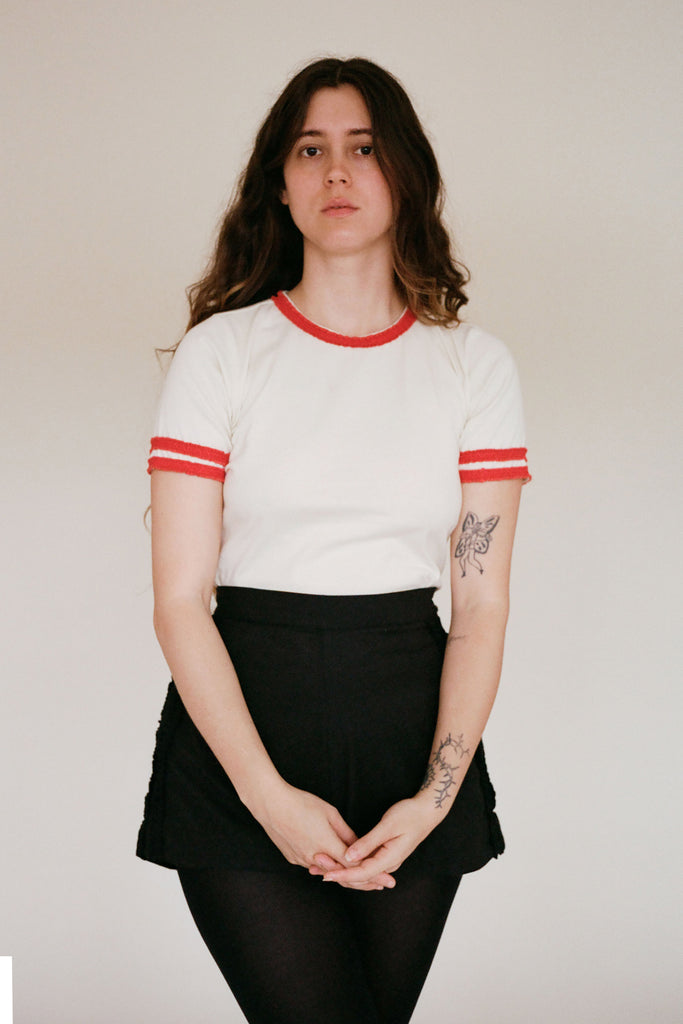 Shirley Tee - White & Red