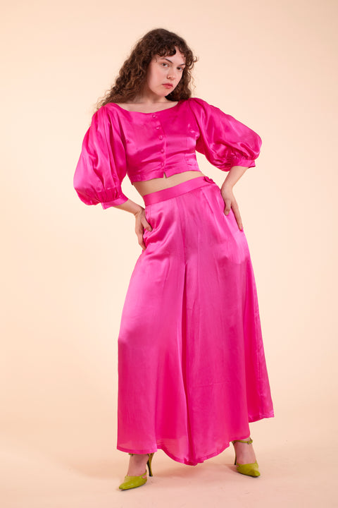 Emma Pants - HKM - Raspberry Rose Silk