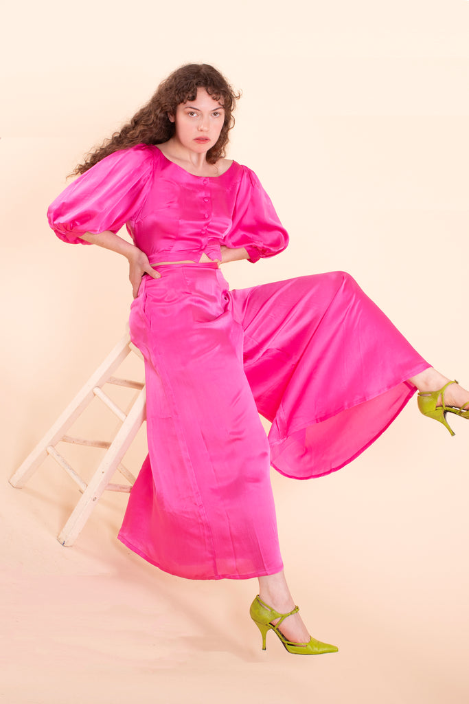 Emma Pants - HKM - Raspberry Rose Silk