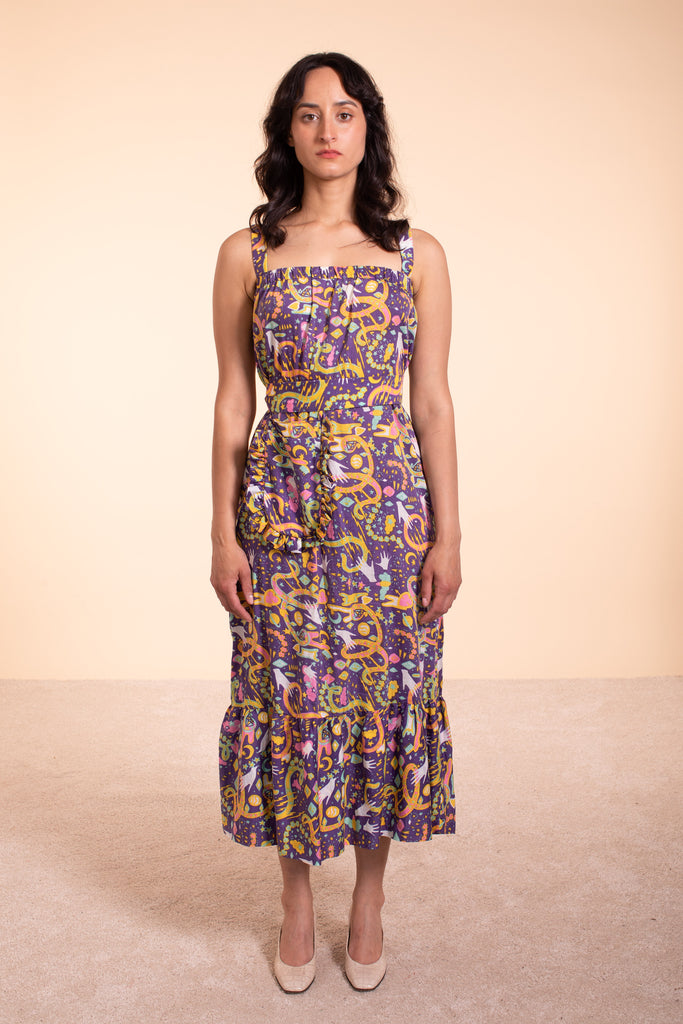 Miss KK Sister - Tank Maxi Dress with belt - Moonbeam