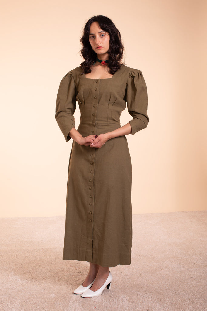 Adèle Dress - HKM - Olive - Sample Sale