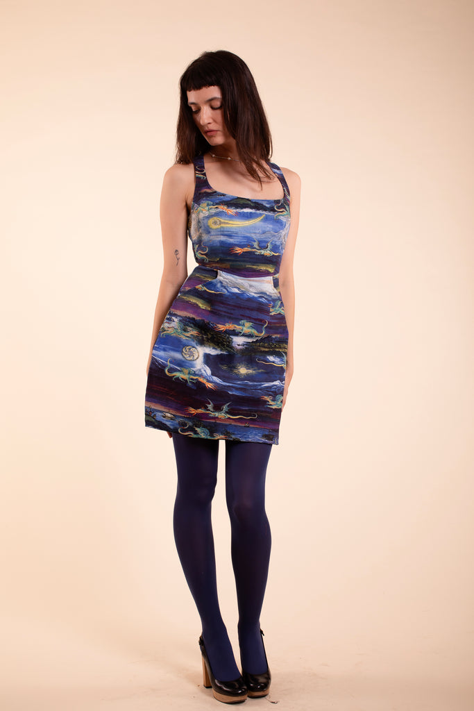 Rose Vine Mini Dress - Dragon