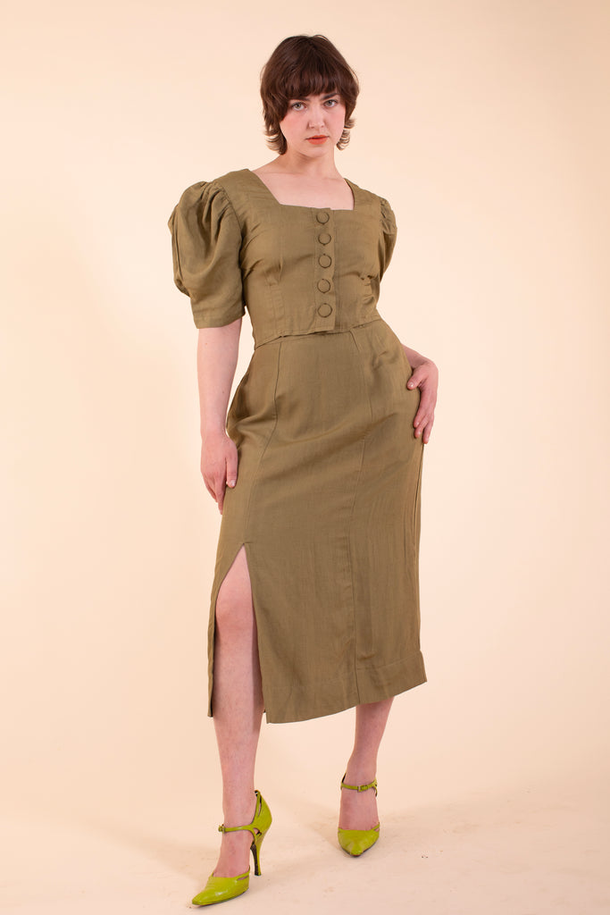 Emma Skirt - HKM - Moss Linen