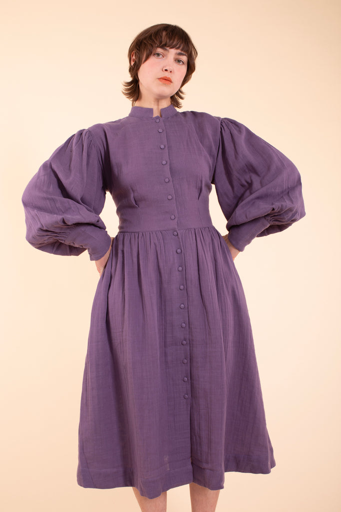 Helen Dress - HKM - Eggplant Gauze