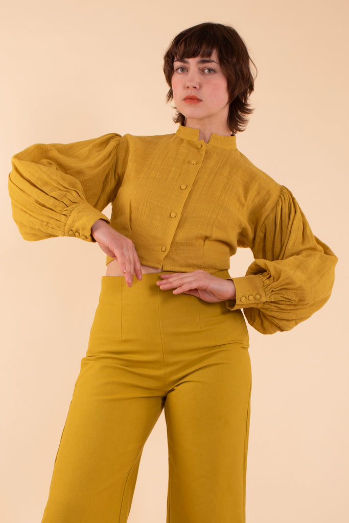 Helen Blouse - HKM - Mustard Gauze