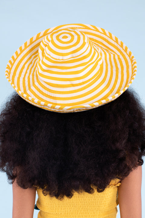 Halo Hat - Goldenrod/Ivory Stripe