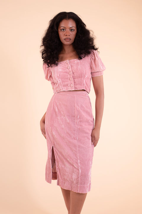 Eyre Skirt - HKM - Peony Silk Velvet