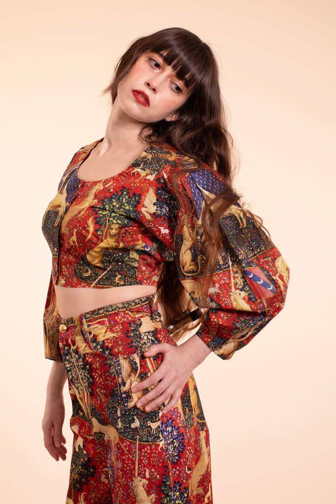 Troubadour Blouse - Red Tapestry