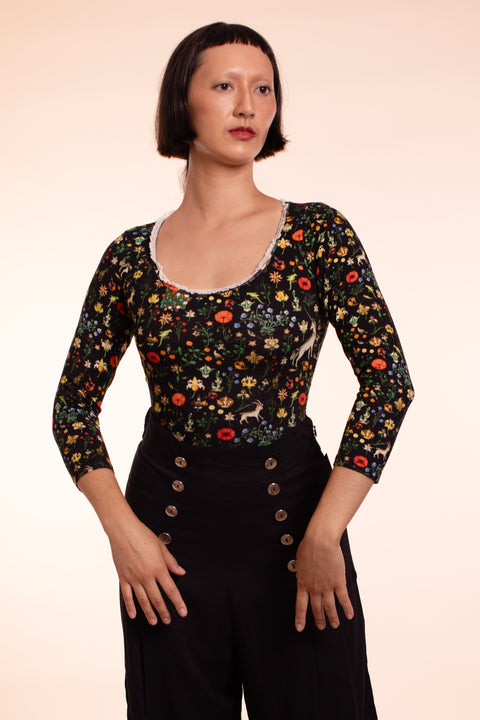 Lace Leotard - Black Illuminated - One of Kind Sample Sale