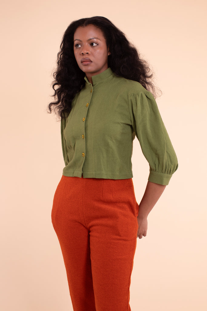 Liddy Blouse - HKM - Green Cotton