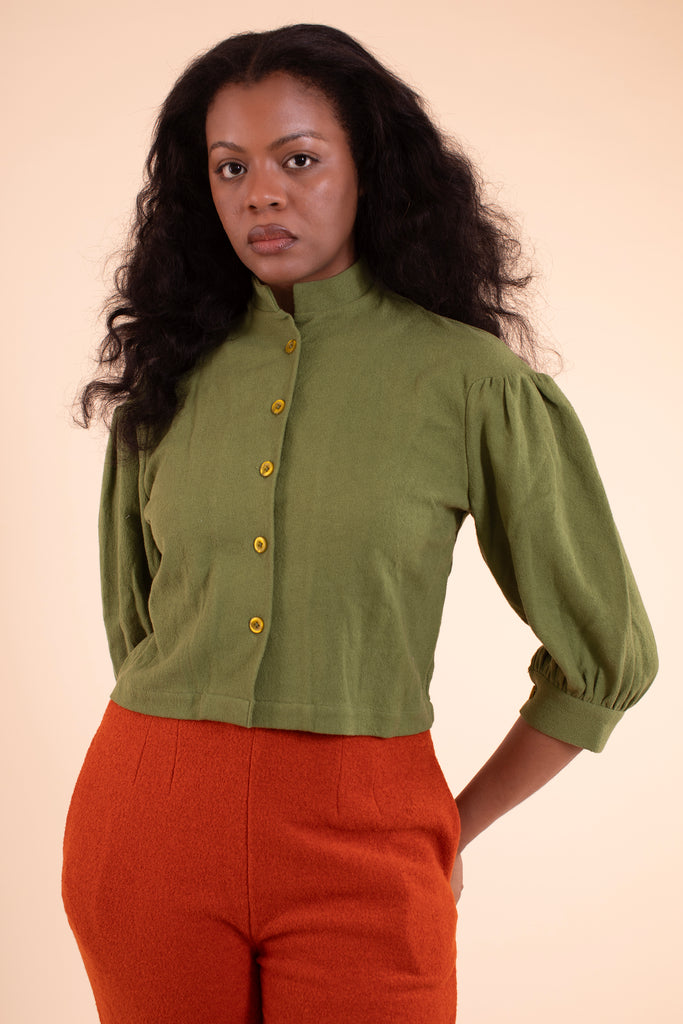 Liddy Blouse - HKM - Green Cotton