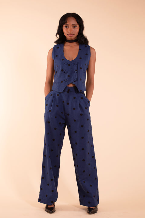 Noble Trouser - Indigo Linen