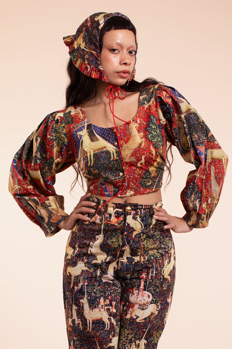Troubadour Blouse - Red Tapestry