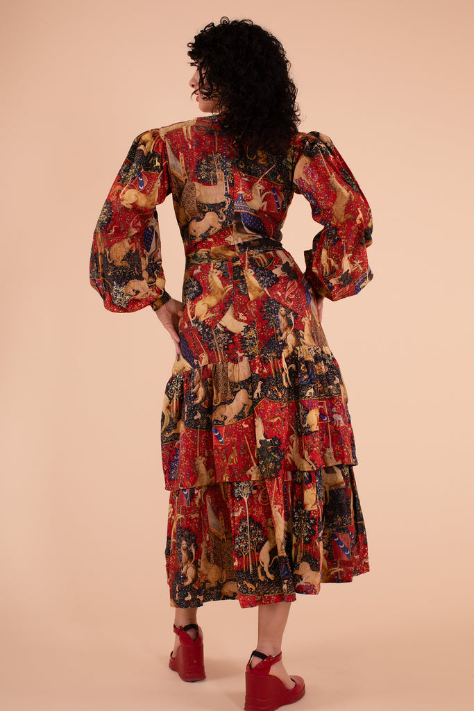 Rosemary Dress - Red Tapestry