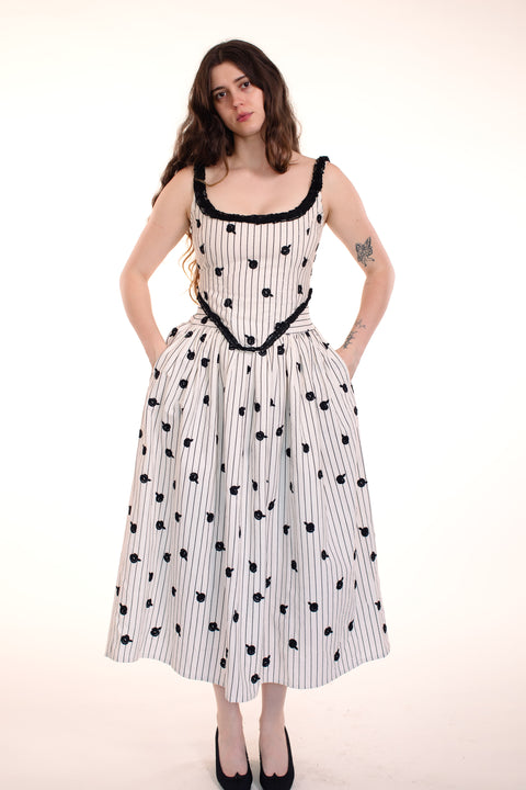 Garden Skirt - Rosebud Stripe