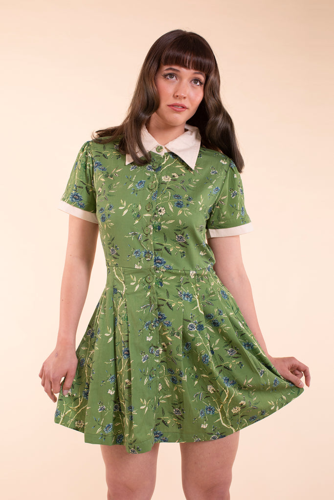 Wallflower Dress - Green Wallpaper