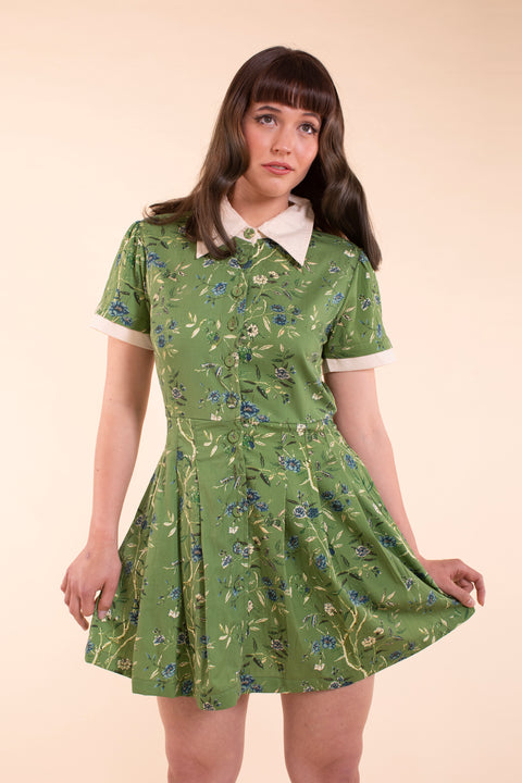 Wallflower Dress - Green Wallpaper