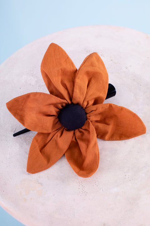 Daisy Hair Clip - Earth + Black